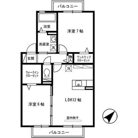 高井田中央駅 徒歩6分 2階の物件間取画像